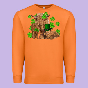 St Patrick's Day Cow Family Premium Sweatshirt Designed By Ranaportraitstore