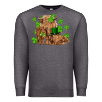 Charcoal Heather st patrick's day cow family Premium Sweatshirt - RanaPortraitStore