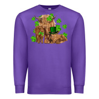 Purple st patrick's day cow family Premium Sweatshirt - RanaPortraitStore