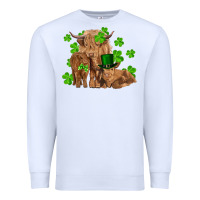White st patrick's day cow family Premium Sweatshirt - RanaPortraitStore