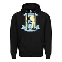 Black fight milk classic Zipper Hoodie - DesigneFamous