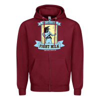 Burgundy fight milk classic Zipper Hoodie - DesigneFamous