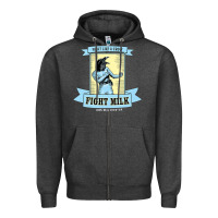 Charcoal Heather fight milk classic Zipper Hoodie - DesigneFamous