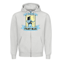 Dove Grey fight milk classic Zipper Hoodie - DesigneFamous