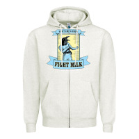 Oatmeal Heather fight milk classic Zipper Hoodie - DesigneFamous