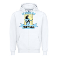 White fight milk classic Zipper Hoodie - DesigneFamous