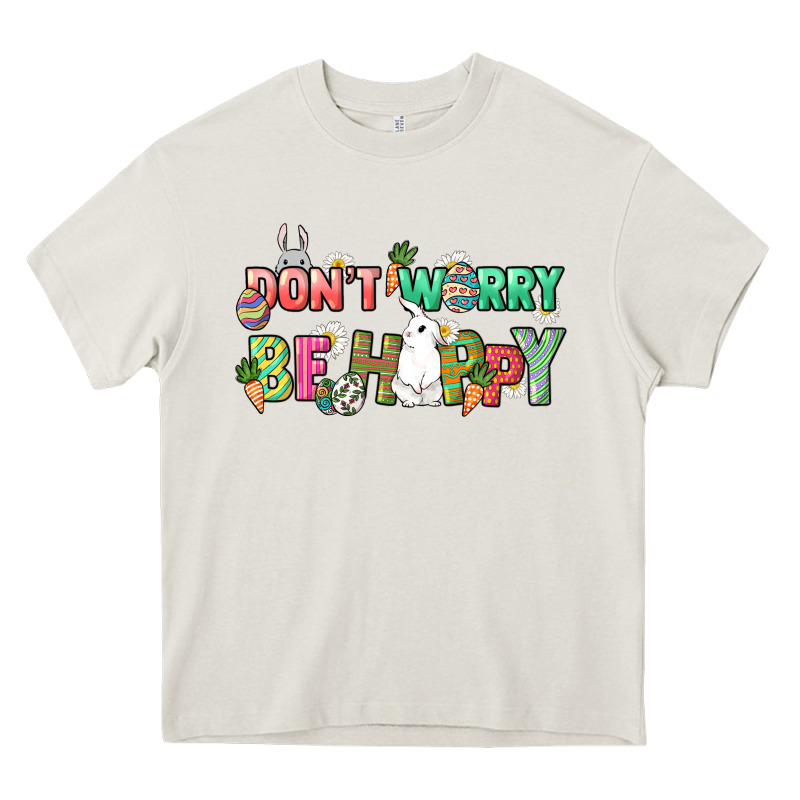 Don't Worry Be Hoppy Easter Day Heavy Core Tee by HowdyJamesFarm | Teevron
