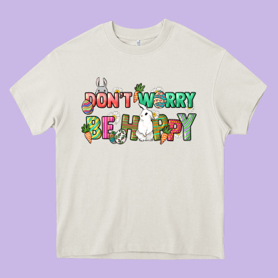 Don't Worry Be Hoppy Easter Day Heavy Core Tee Designed By Howdyjamesfarm