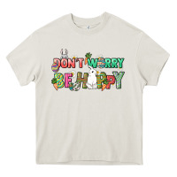 Cream Don't worry be hoppy Easter Day Heavy Core Tee - HowdyJamesFarm