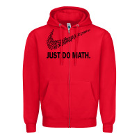 Red just do math Zipper Hoodie - DesigneFamous