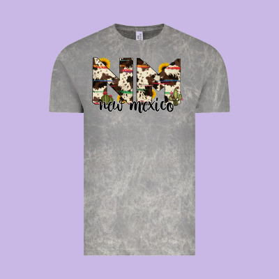 New Mexico State Cowhide Serape Cactus Vintage Tee Designed By Ranaportraitstore