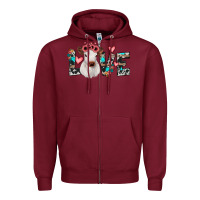 Burgundy calf love Zipper Hoodie - JahusDesignShop