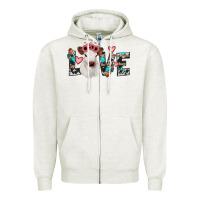 Oatmeal Heather calf love Zipper Hoodie - JahusDesignShop