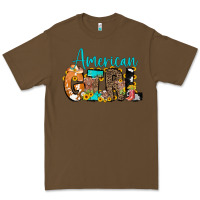 Cacao American Girl, western Cowhide Premium Tee - CowCowDesign