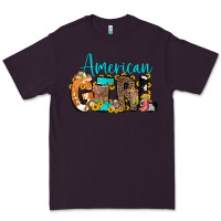 Plum American Girl, western Cowhide Premium Tee - CowCowDesign