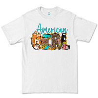 White American Girl, western Cowhide Premium Tee - CowCowDesign