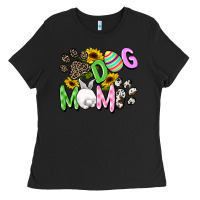 Black Dog mom Easter Mother's Day Ladies Tee - FaDigitalArtStudio