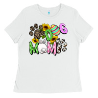 White Dog mom Easter Mother's Day Ladies Tee - FaDigitalArtStudio