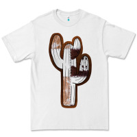 White Leather Cowhide Cactus Premium Tee - RanaPortraitStore