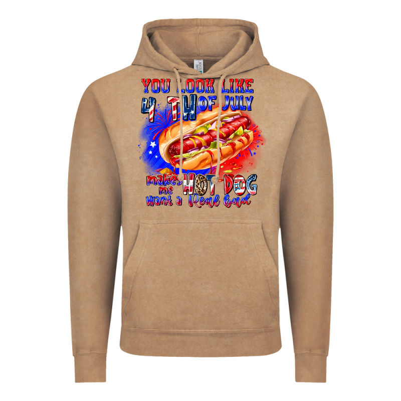 You Look Like 4th Of July Makes Me Hot Dog Want A Vintage Hoodie by CowhideDigitalArt | Teevron