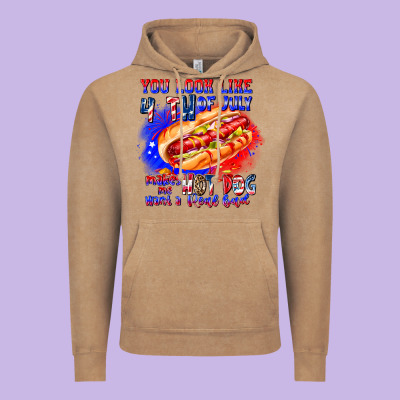 You Look Like 4th Of July Makes Me Hot Dog Want A Vintage Hoodie Designed By Cowhidedigitalart