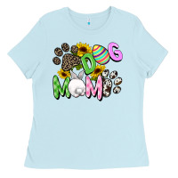 Baby Blue Dog mom Easter Mother's Day Ladies Tee - FaDigitalArtStudio