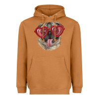 Meerkat Pug with love glasses Heavyweight Hoodie - RanaPortraitStore
