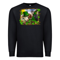 Black St patrick's day cows Premium Sweatshirt - RanaPortraitStore