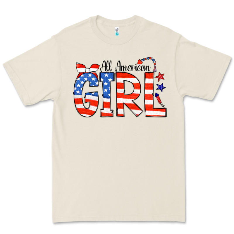 All American Girl Bandana Premium Tee by CowCowDesign | Teevron