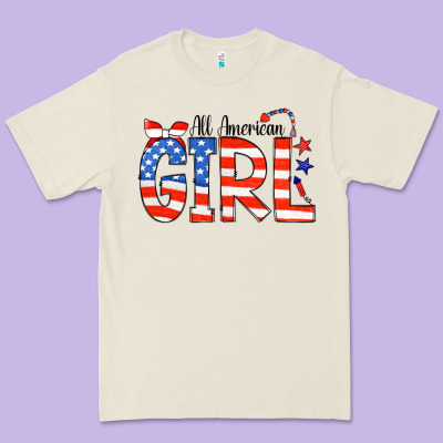 All American Girl Bandana Premium Tee Designed By Cowcowdesign