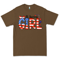 Cacao All American Girl Bandana Premium Tee - CowCowDesign