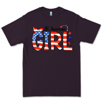 Plum All American Girl Bandana Premium Tee - CowCowDesign