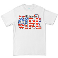 White All American Girl Bandana Premium Tee - CowCowDesign