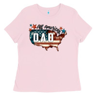 Bubblegum Pink All american dad Ladies Tee - FaDigitalArtStudio