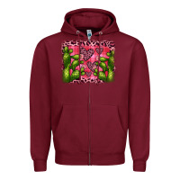 Burgundy valentine's day cactus background Zipper Hoodie - JahusDesignShop