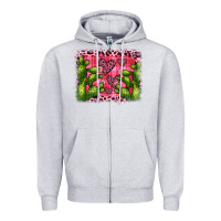 Heather Grey valentine's day cactus background Zipper Hoodie - JahusDesignShop