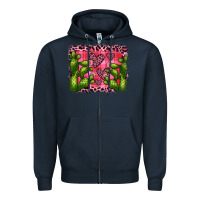 Navy valentine's day cactus background Zipper Hoodie - JahusDesignShop