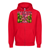 Red valentine's day cactus background Zipper Hoodie - JahusDesignShop