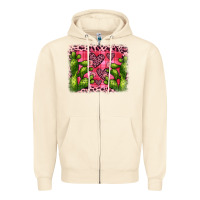 Sandshell valentine's day cactus background Zipper Hoodie - JahusDesignShop