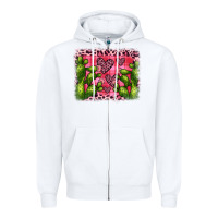White valentine's day cactus background Zipper Hoodie - JahusDesignShop