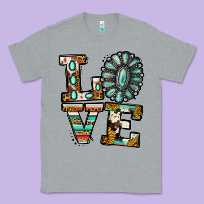Turquoise Serape Love Classic Tee Designed By Jasminsmagicworld