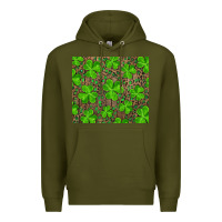 Army Green shamrock and leopard Premium Hoodie - RanaPortraitStore