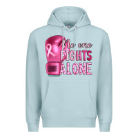 Blue Mist Breast cancer no one fights alone boxing Premium Hoodie - Artiststas