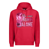 Cardinal Breast cancer no one fights alone boxing Premium Hoodie - Artiststas