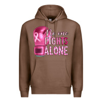 Chestnut Breast cancer no one fights alone boxing Premium Hoodie - Artiststas