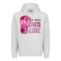Dove Grey Breast cancer no one fights alone boxing Premium Hoodie - Artiststas