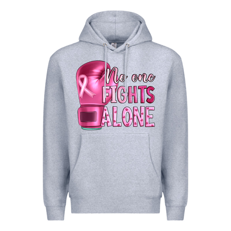 Breast Cancer No One Fights Alone Boxing Premium Hoodie by Artiststas | Teevron