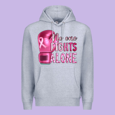 Breast Cancer No One Fights Alone Boxing Premium Hoodie Designed By Artiststas