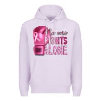 Lilac Breast cancer no one fights alone boxing Premium Hoodie - Artiststas