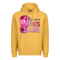 Mustard Breast cancer no one fights alone boxing Premium Hoodie - Artiststas